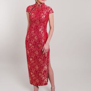 East Meets Dress Melinda Lace Qipao Dress